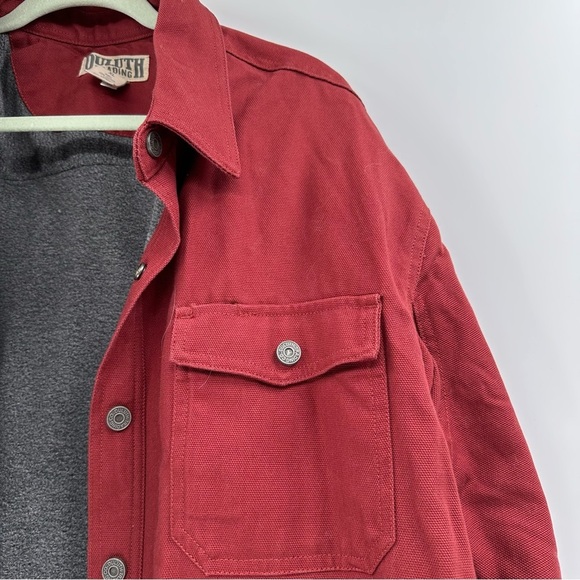 Duluth Trading Co. Men's Fleece Lined Red Canvas Chore Barn Jacket Snap XL - Picture 5 of 5